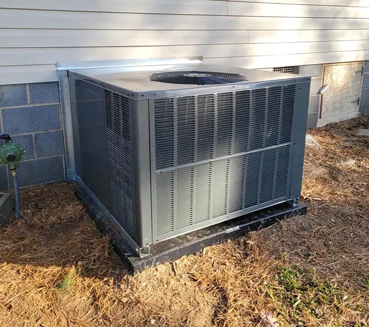 Outdoor condenser unit installed for a residential customer