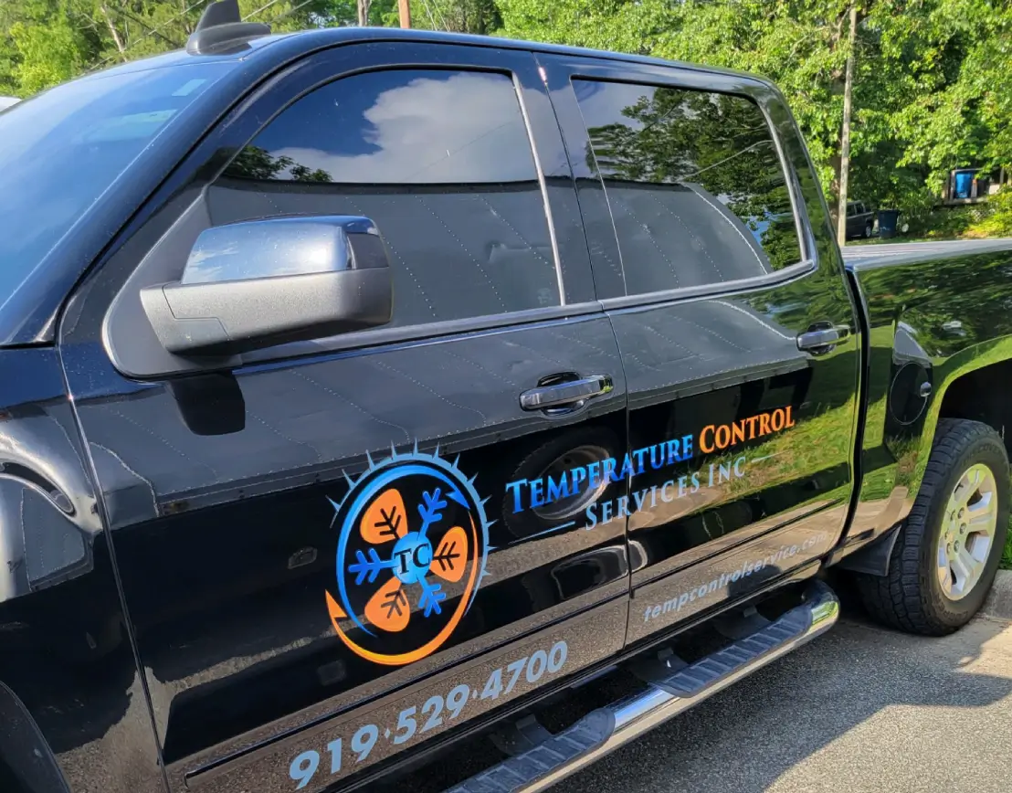 A branded Temperature Control Services service truck